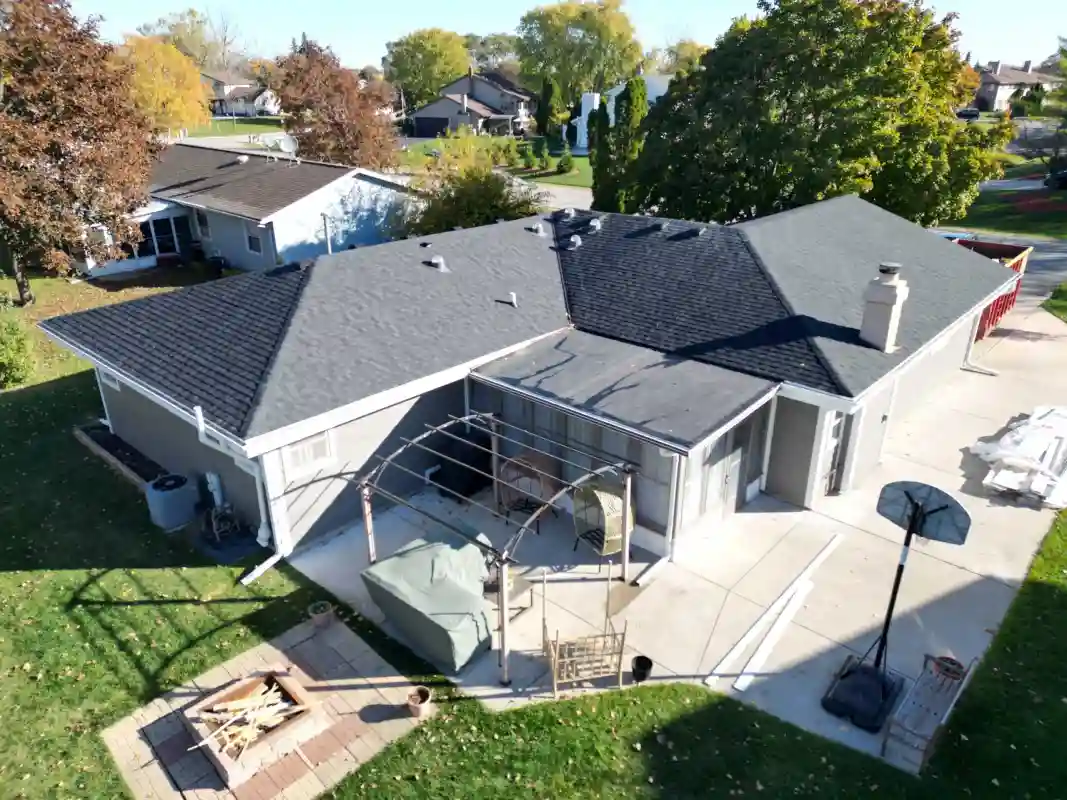 Completed residential roof repair and replacement project in Wisconsin