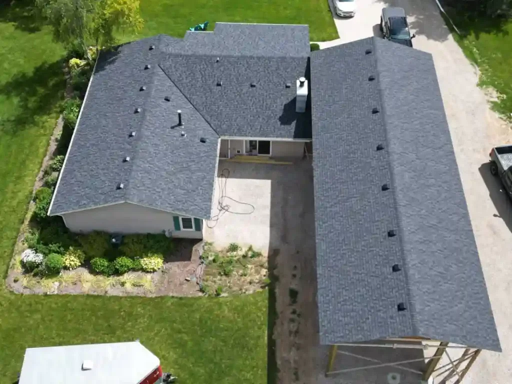 Completed roofing service with improved roof durability and appearance Completed roofing service with improved roof durability and appearance