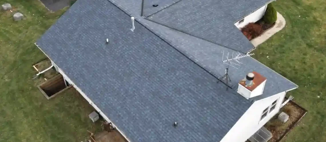 Completed roofing project in Hartford Wisconsin with new shingle installation